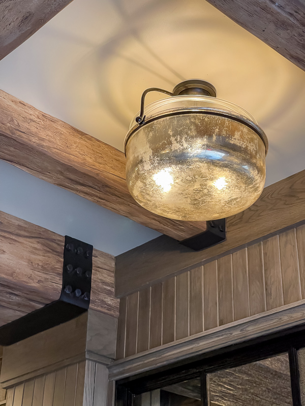 New ceiling light that is shaped like a dutch oven pot but in mercury glass. This was found in France at Epcot.