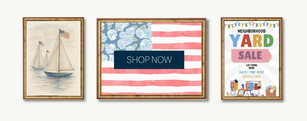 Summer patriotic printable decor Etsy shop